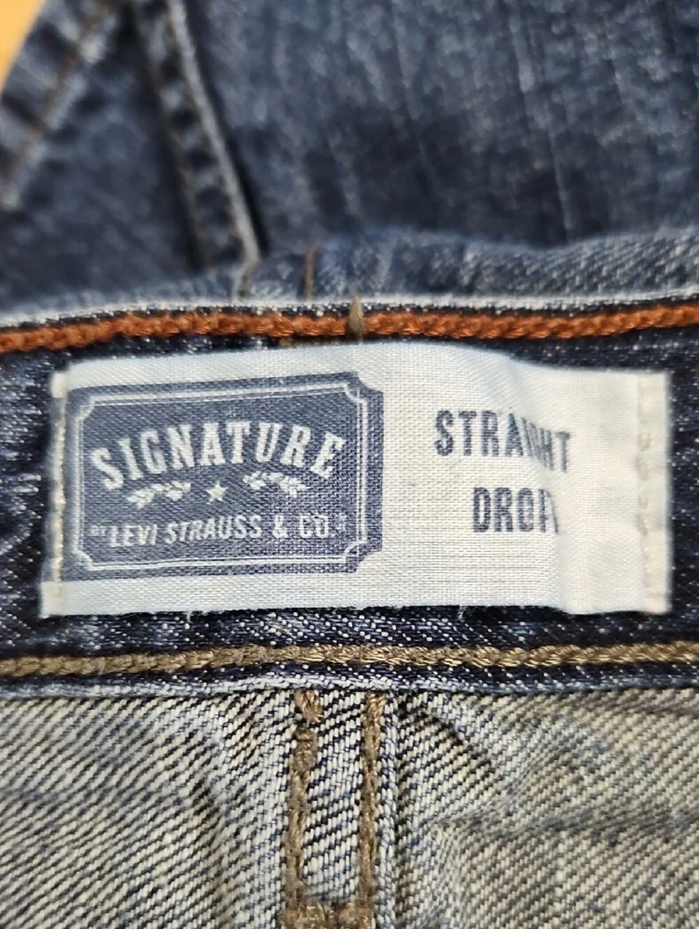 Signature by Levi Strauss Men's Straight Jeans in Dark Blue